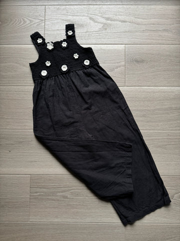 Zara Black Linen Romper