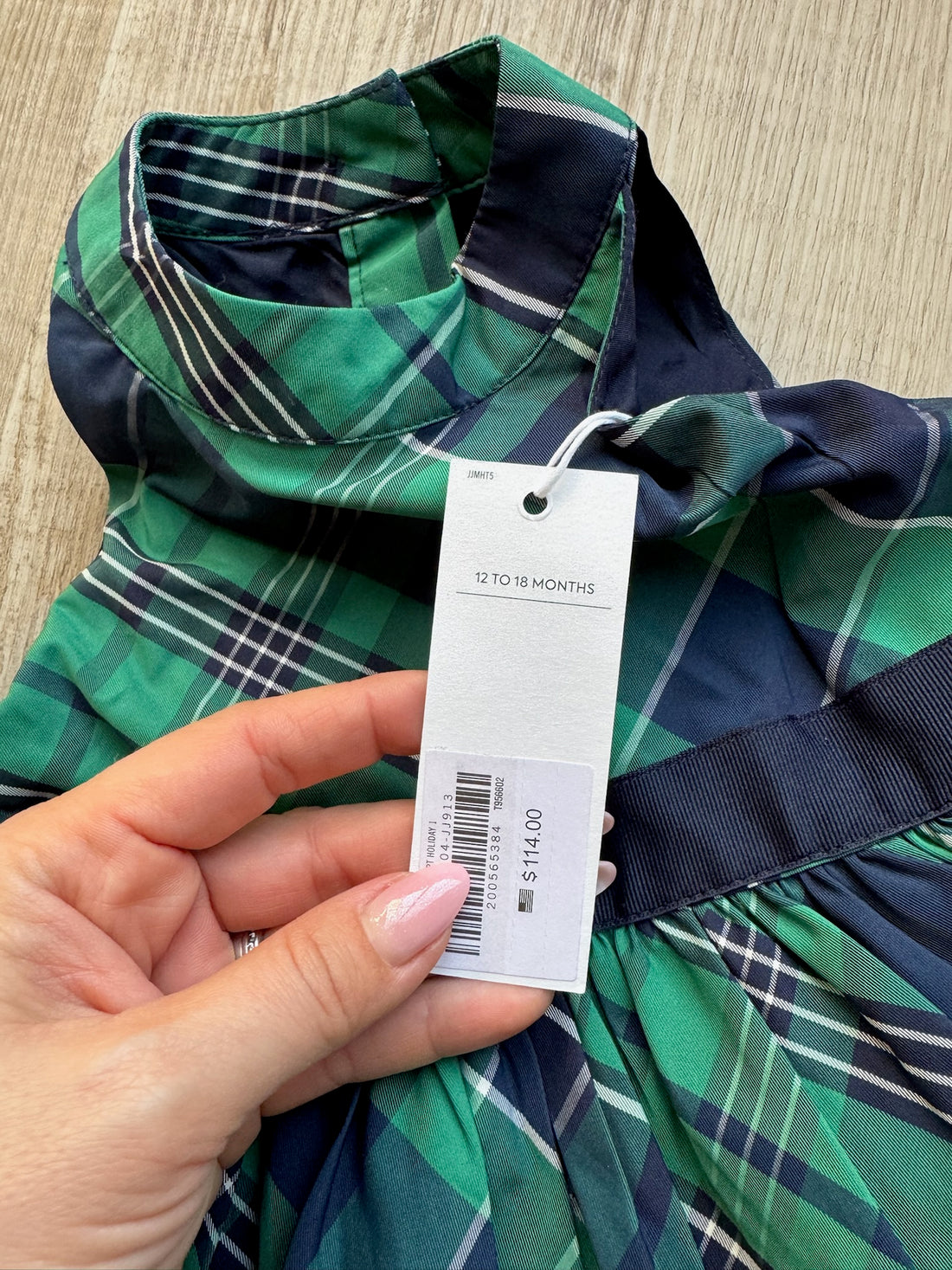 Janie & Jack Green Plaid Dress - NEW