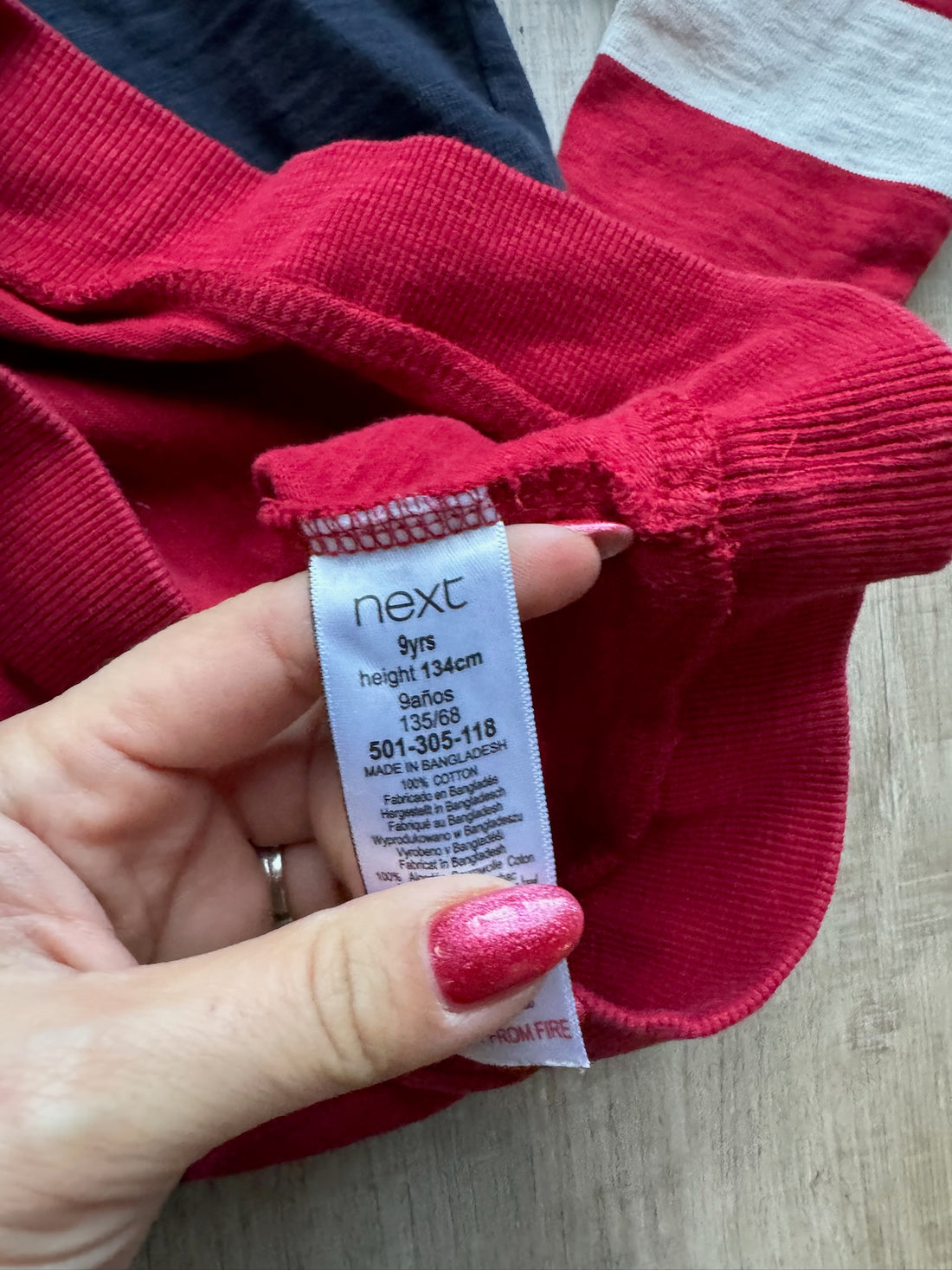 Next Red & Navy Hoodie Shirt