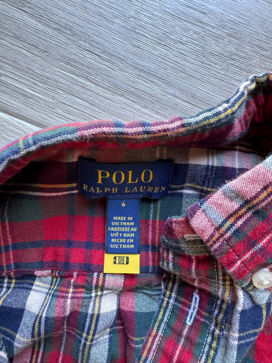 Polo Red Plaid Button Down Top