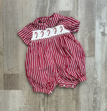Rachel Riley Candy Cane Smocked Bubble