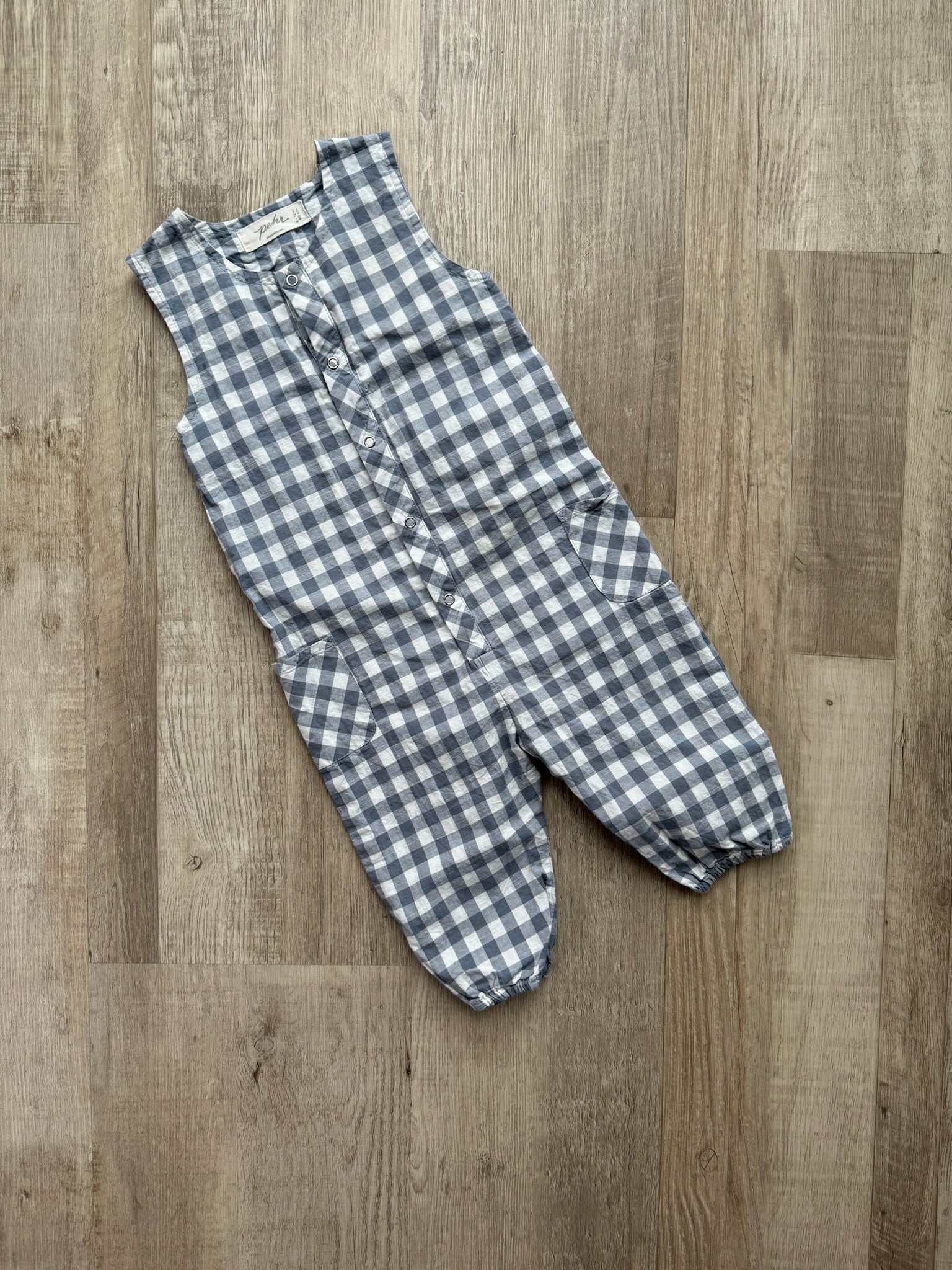 Pehr Grey Checkered Romper