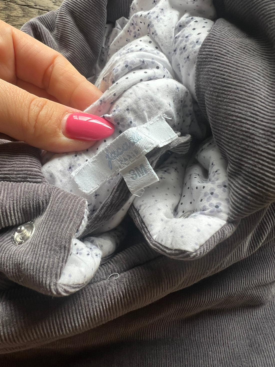 Jacadi Cord Bunting Dark Grey