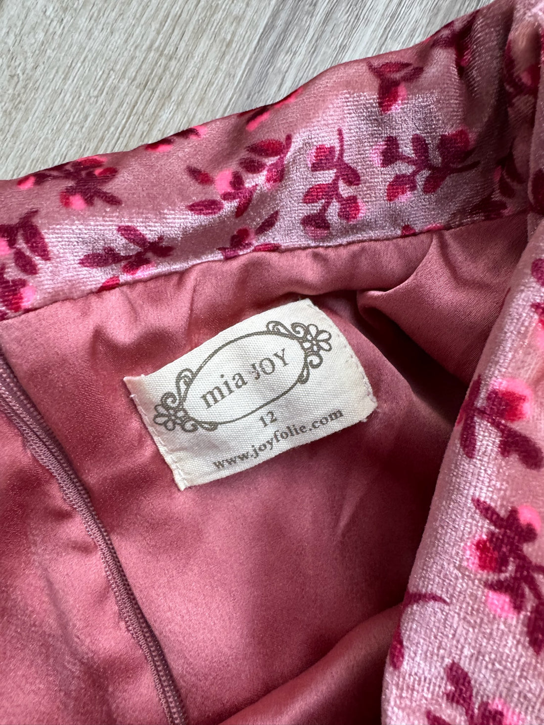 Mia Joy Floral Velour  Dress