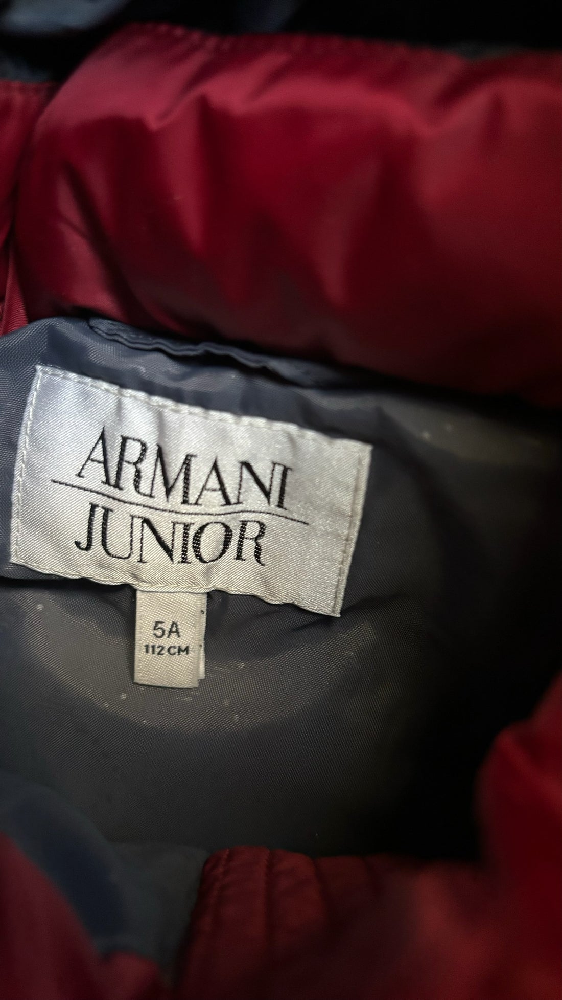 Armani Junior Red Puffer Vest NEW