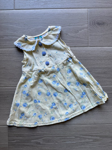 Vintage Yellow Floral Dress