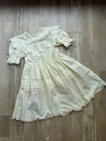 Vintage Cream Embroidered Dress