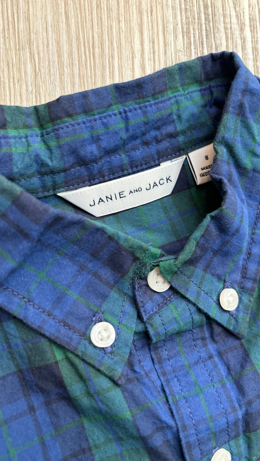 Janie & Jack Blue Plaid Button Down