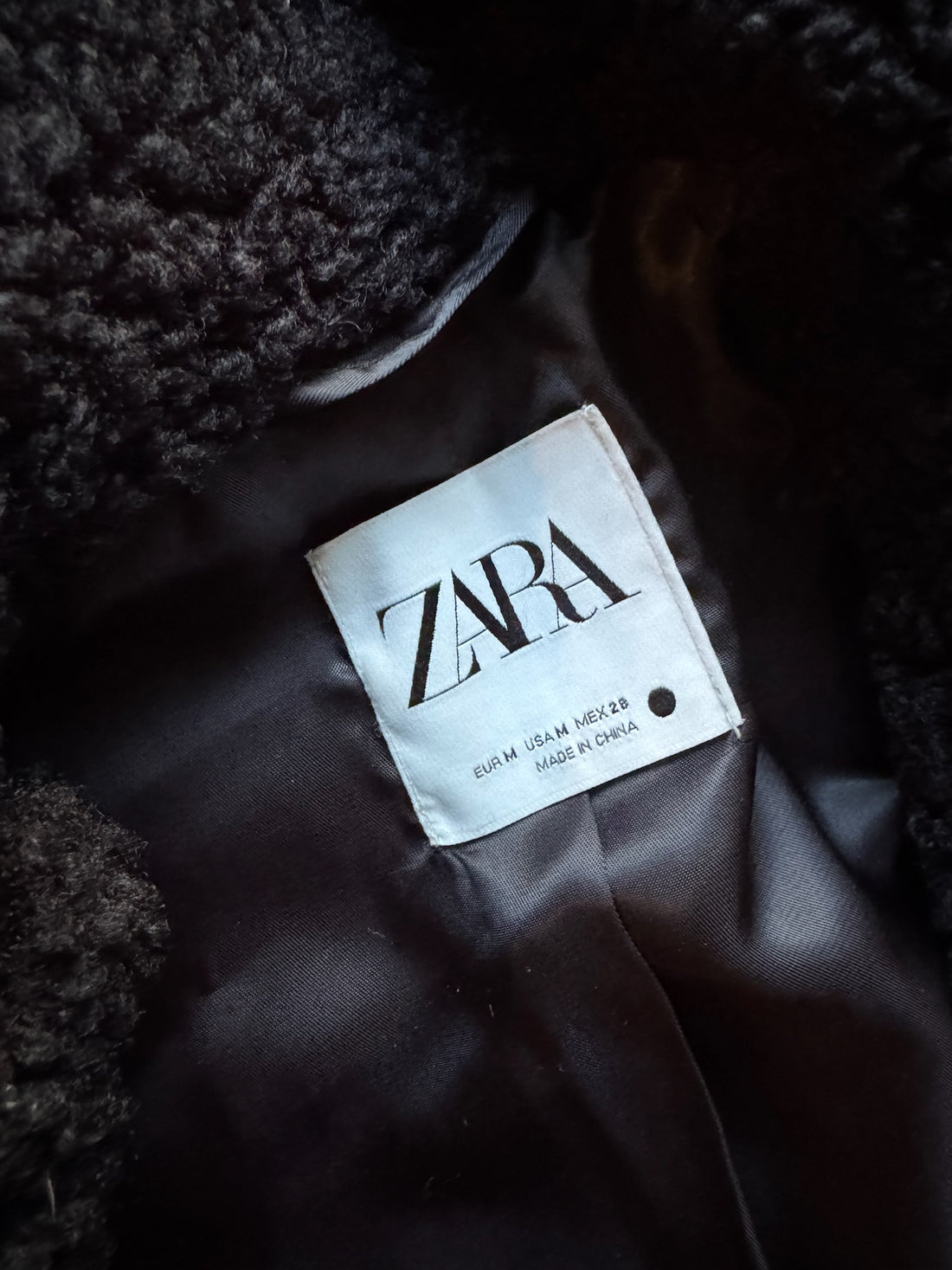 Zara Black Sherpa Coat