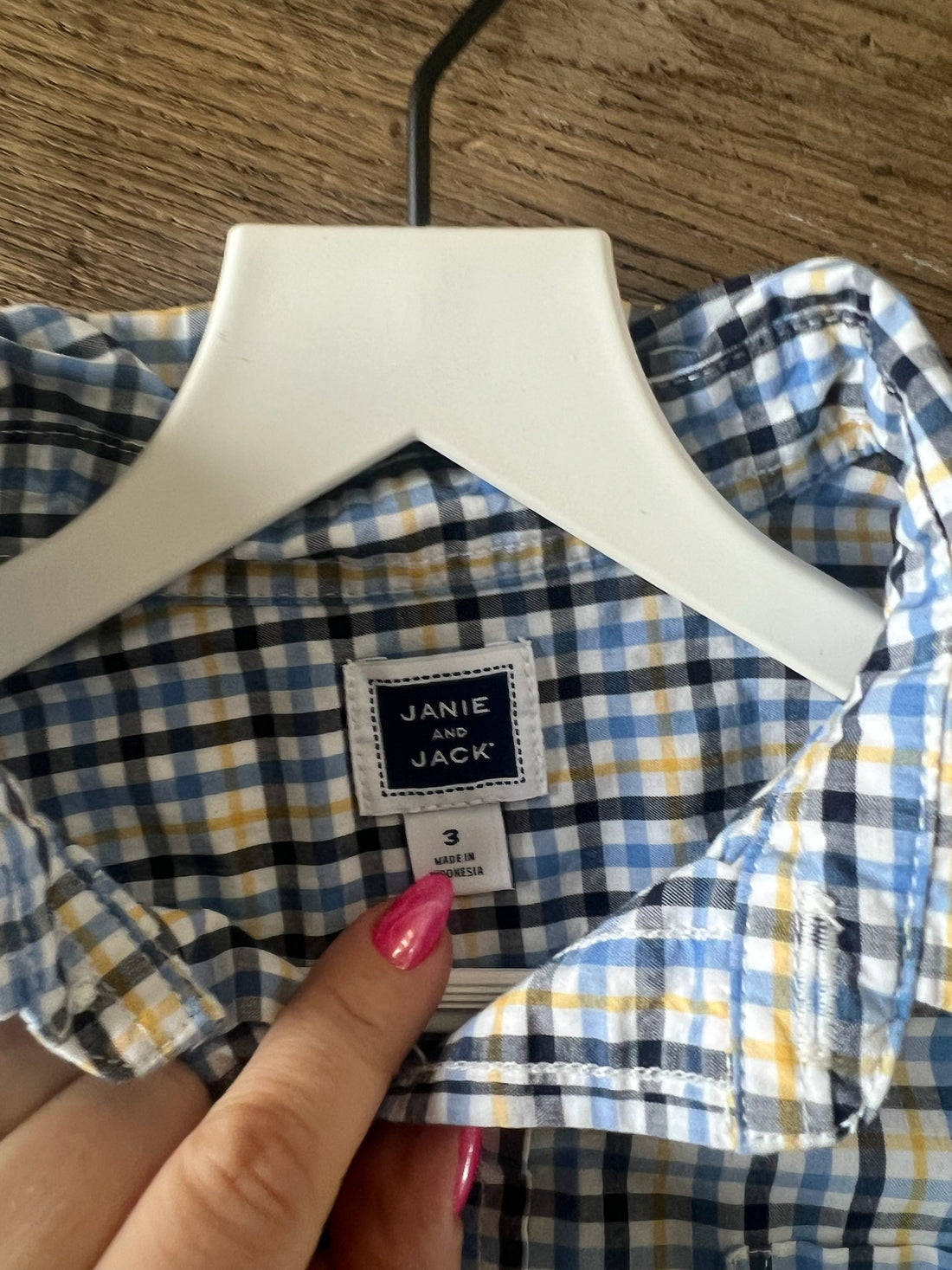 Janie & Jack Blue Plaid Button Down
