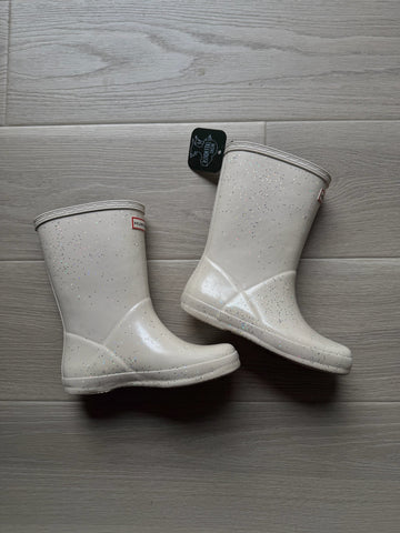 Hunter White Sparkle Boots