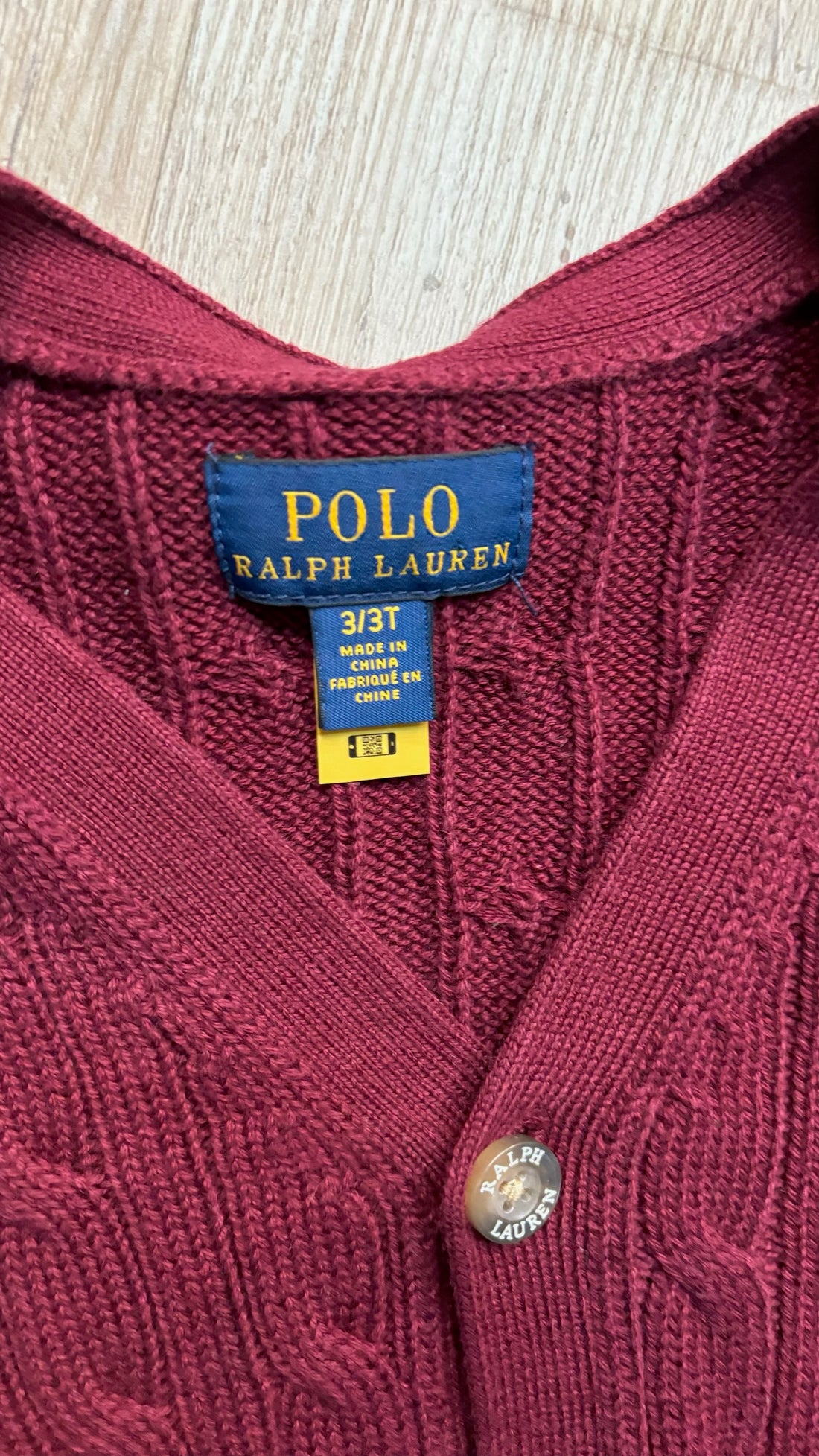 Polo Ralph Lauren Burgundy Cardigan