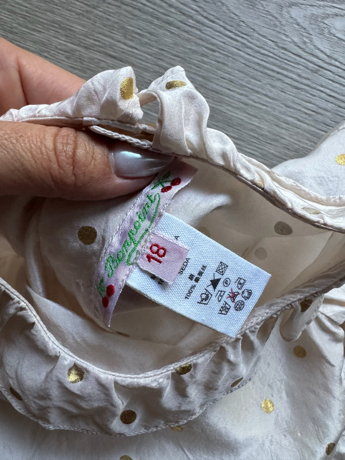 Bonpoint Cream Gold Dot Top