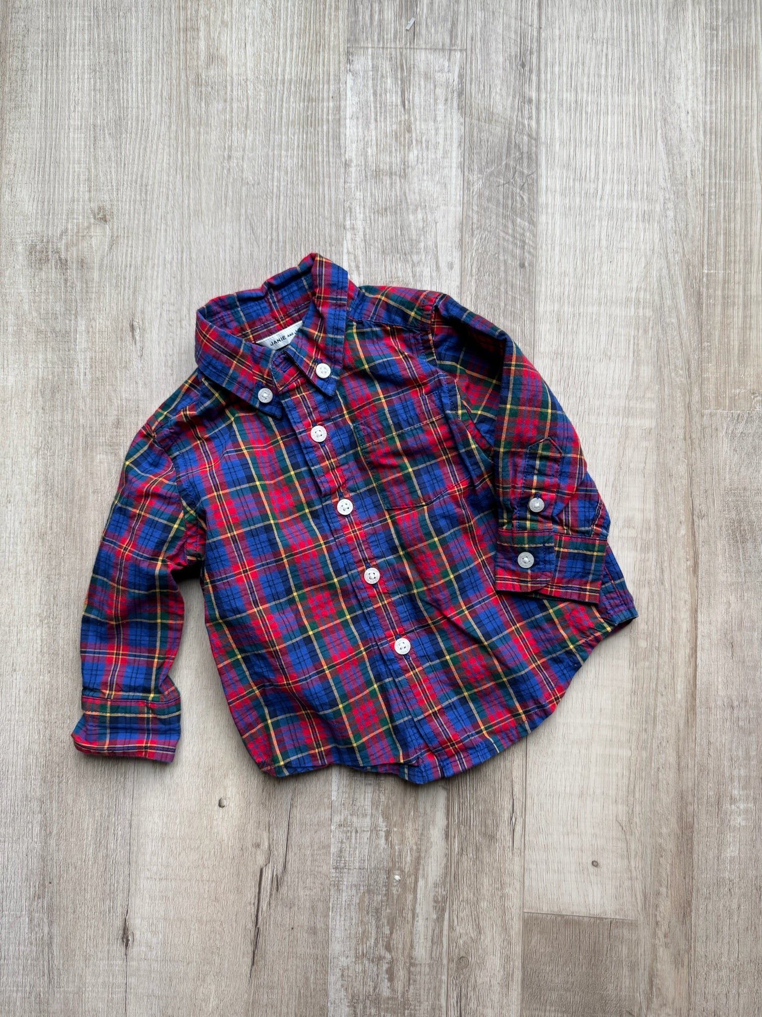 Janie & Jack Red and Blue Button Down