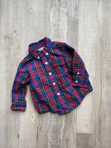 Janie & Jack Red and Blue Button Down