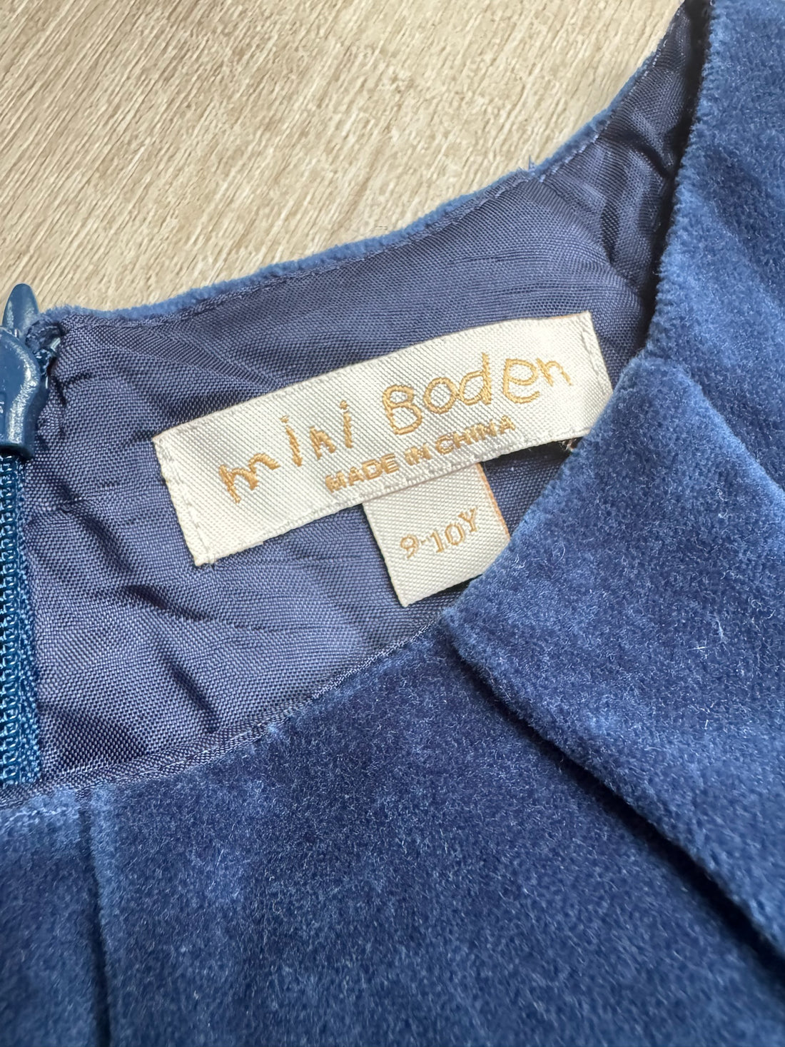 Mini Boden Navy Velour Dress