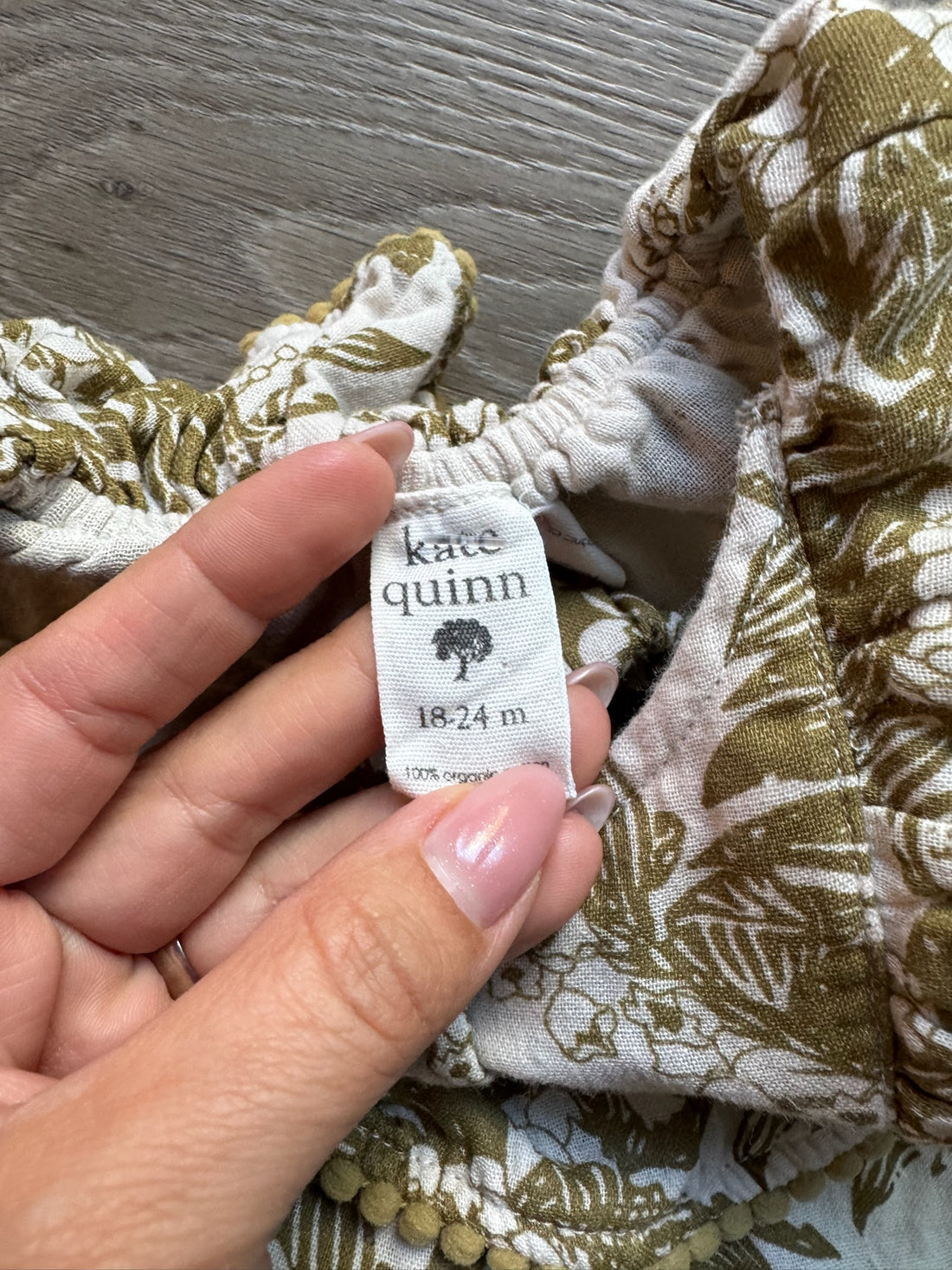 Kate Quinn Linen Green Floral Dress