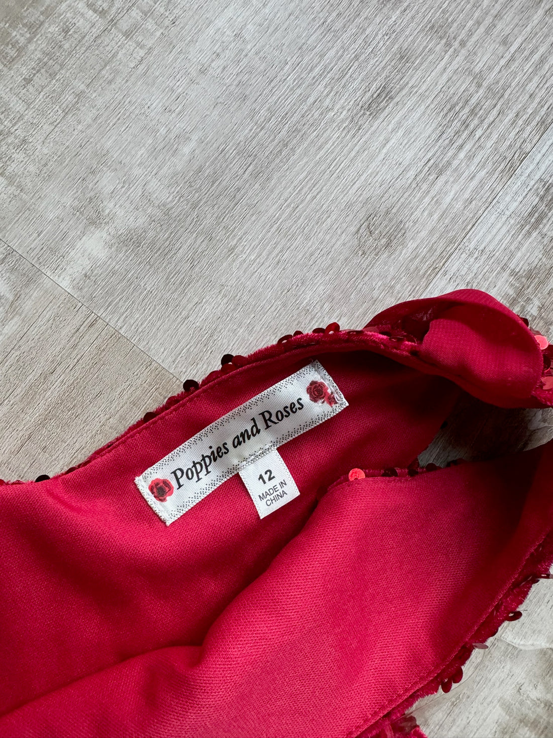 Poppies and Roses Red Sequin Dress