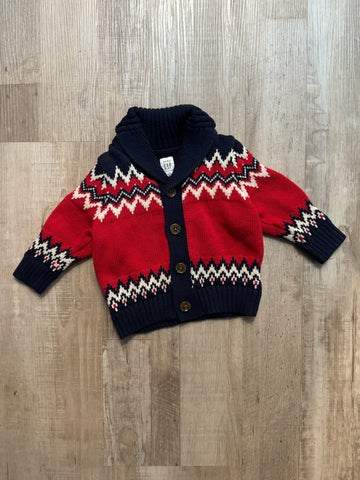 Gap Red/Navy Cardigan