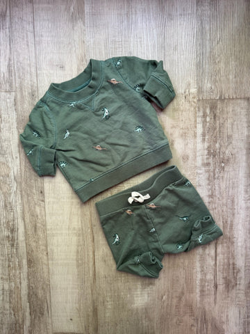 Janie & Jack Green Dino Set