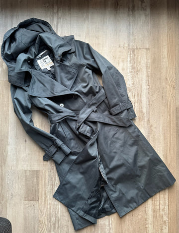 London Fog Black Vintage Trench Coat