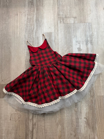 Pleiades Red Checkered Dress