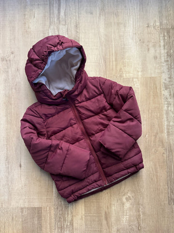 Primary Burgundy Puffer Coat