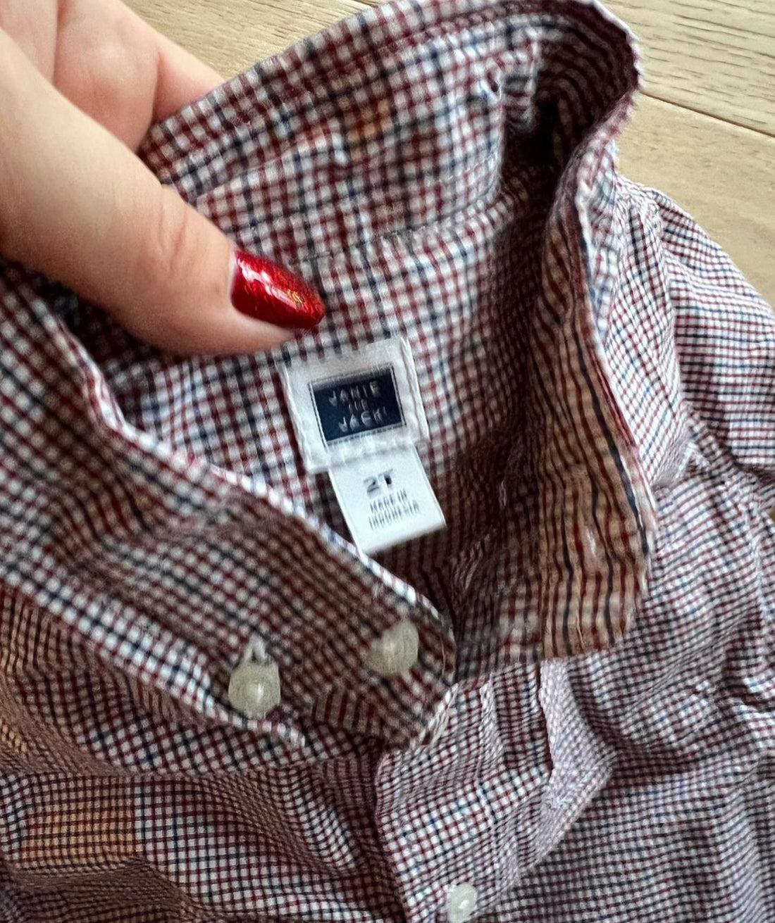 Janie & Jack Red Plaid Button Down