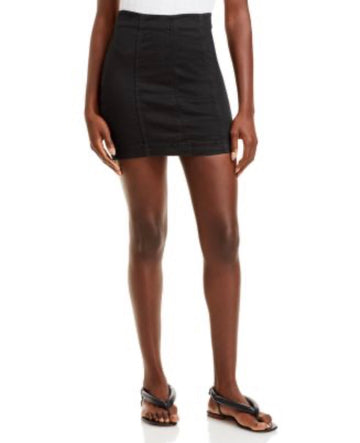 Free People Black Jean Skirt