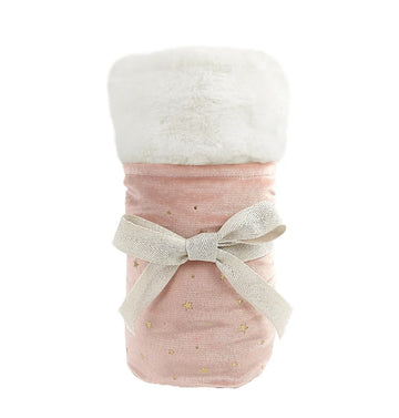 Mon Ami Celestial Velvet and Faux Fur Baby Blanket