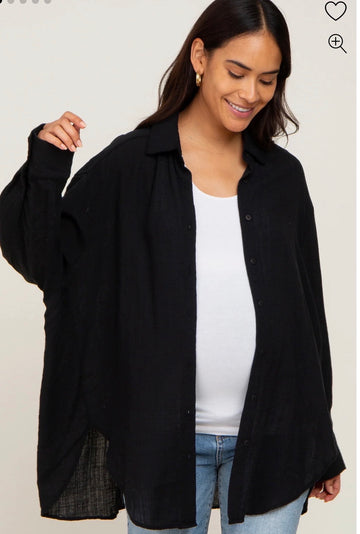 Nom Black Maternity Shirt