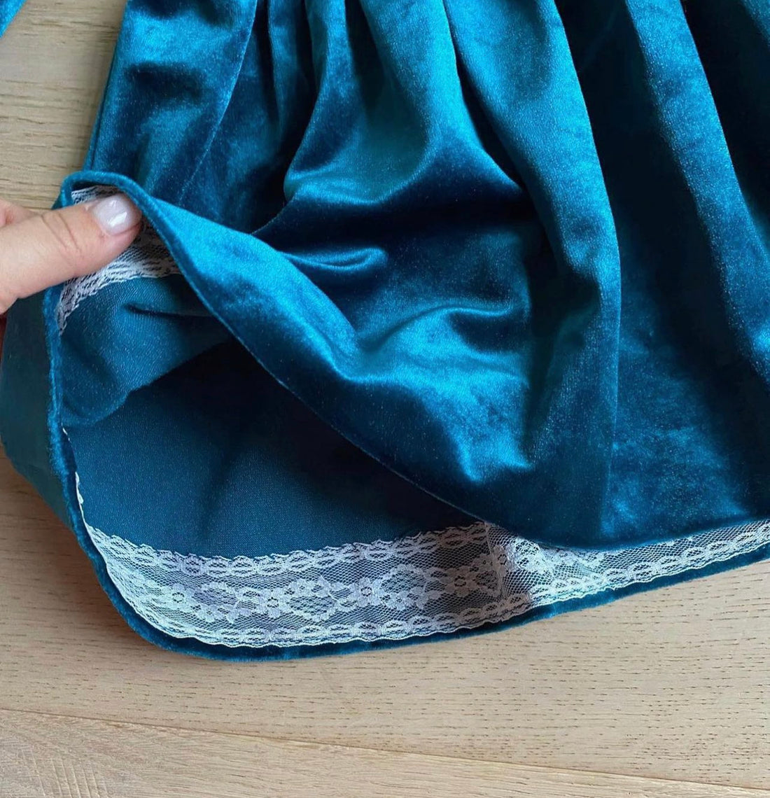 Vintage Blue Velvet Dress