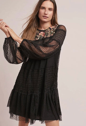Maeve Samara Mesh Floral Dress