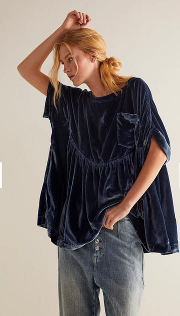 Free People Purple Velour Tunic