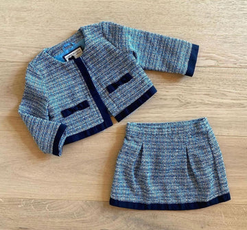 Janie & Jack Blue Tweed Set