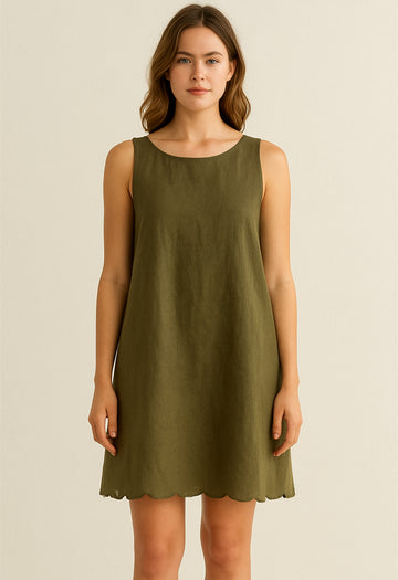 J Crew Green Linen Dress - W