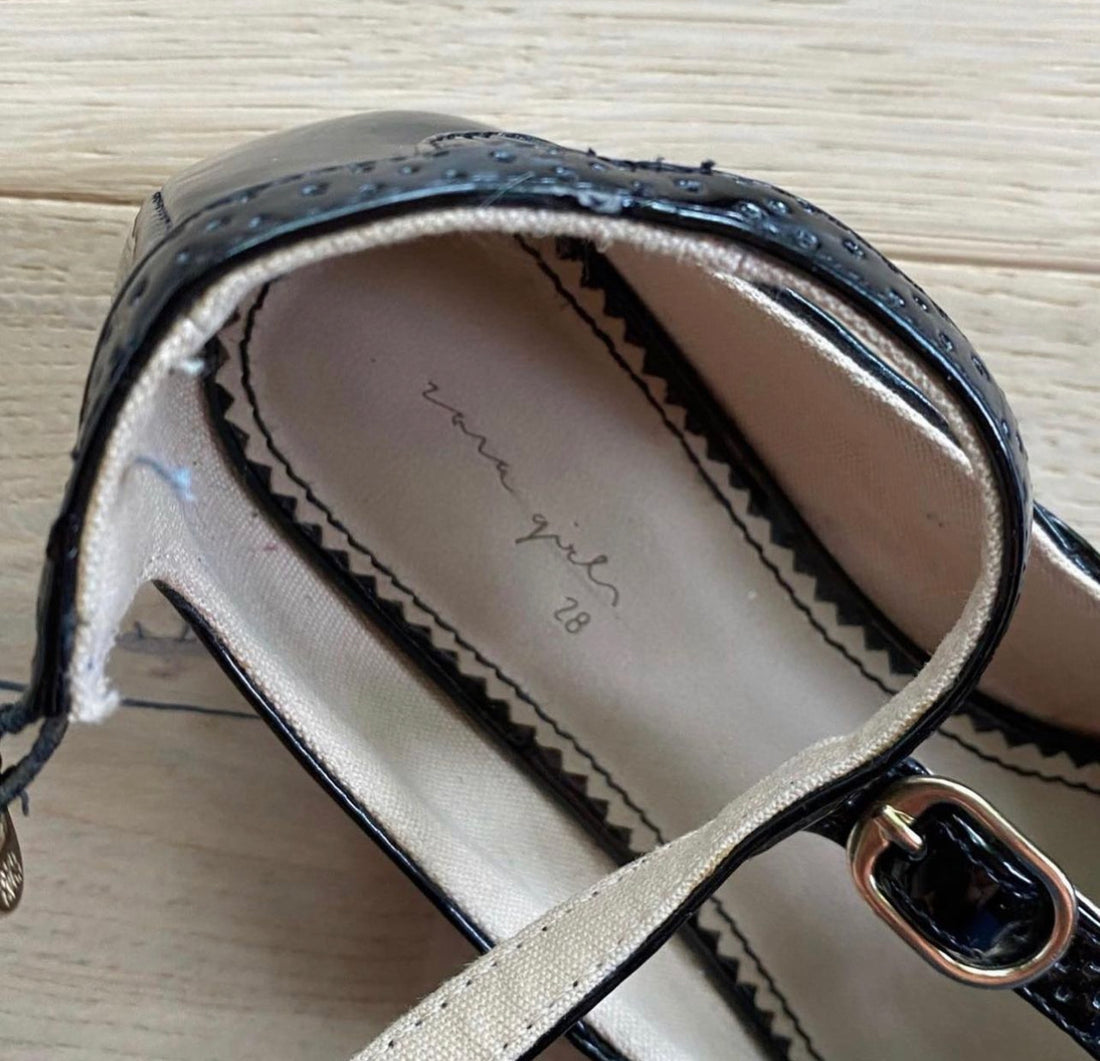 Zara Black T-Strap Flats