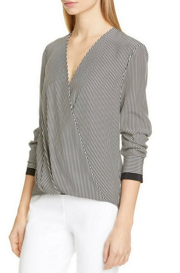 Rag & Bone Black & White Silk Blouse