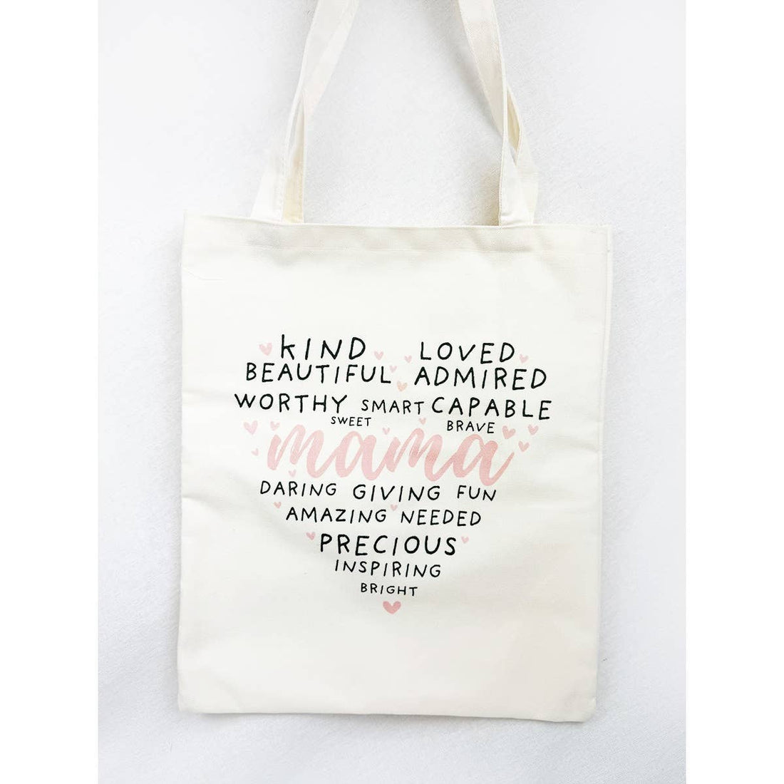 Heart Shape Mama Theme Graphic Cotton Bags