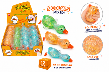 Pinching Duck Glitter Squishy Stress Toy Display MSS10