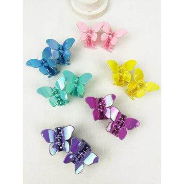 Shiny Spring Tone Butterfly Hair Clips