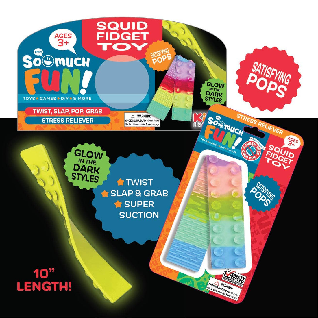 So Much Fun! Glow In The Dark Twist Fidget Toy - 24/Display