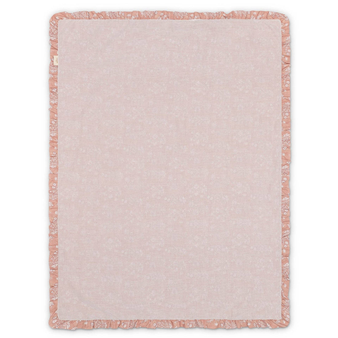 Violet Floral Muslin Baby Blanket with Ruffle Trim