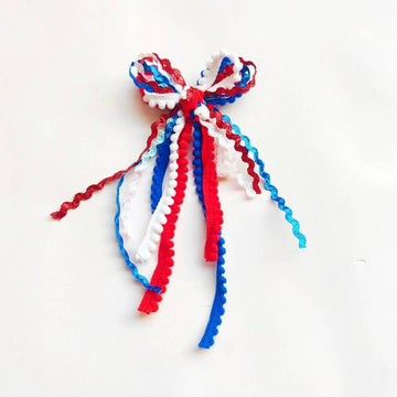 Textured Hair Bow - Independence Twist