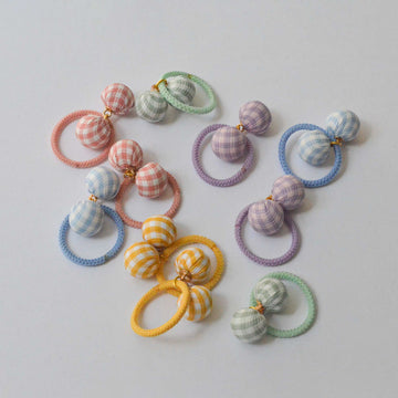 Gingham Ball Hair Tie