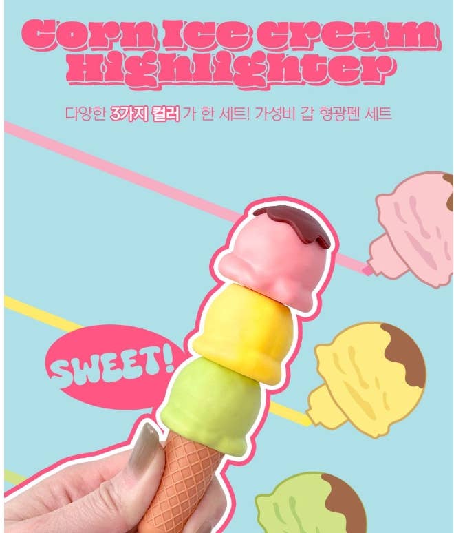 Ice Cream Cone Highlighter Pen