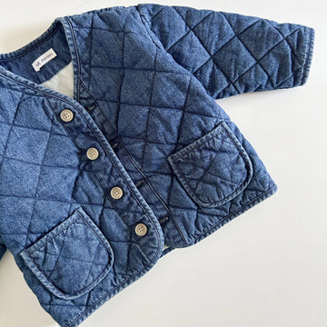 At Noon Washed Denim Quilted Jacket