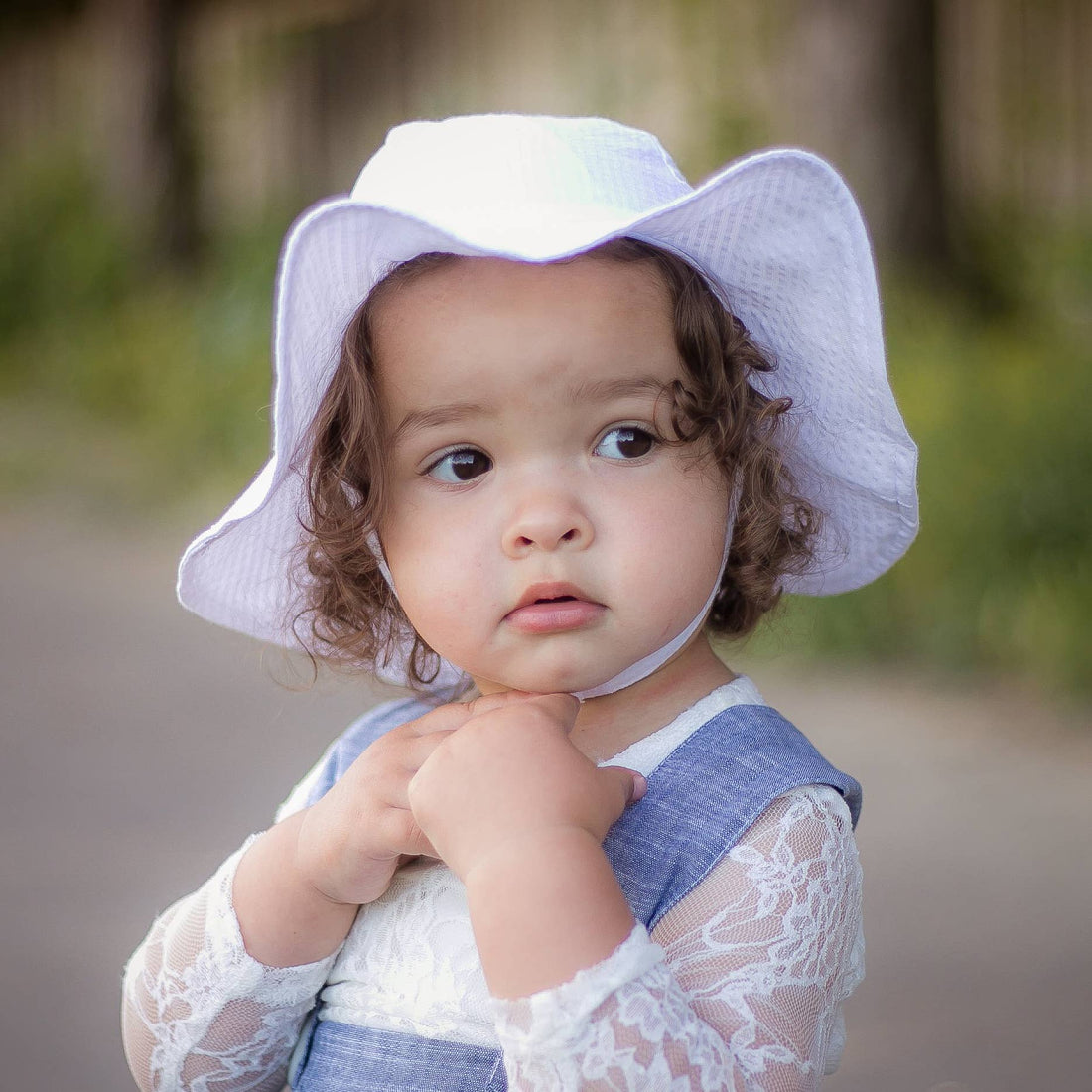 White Seersucker Sunhat Baby & Toddler