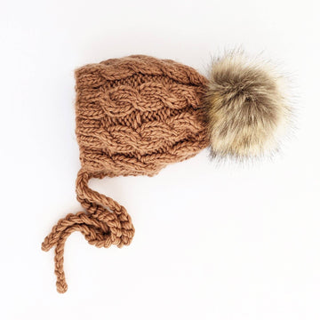 Aspen Pecan Cable Knit Bonnet Baby & Kids