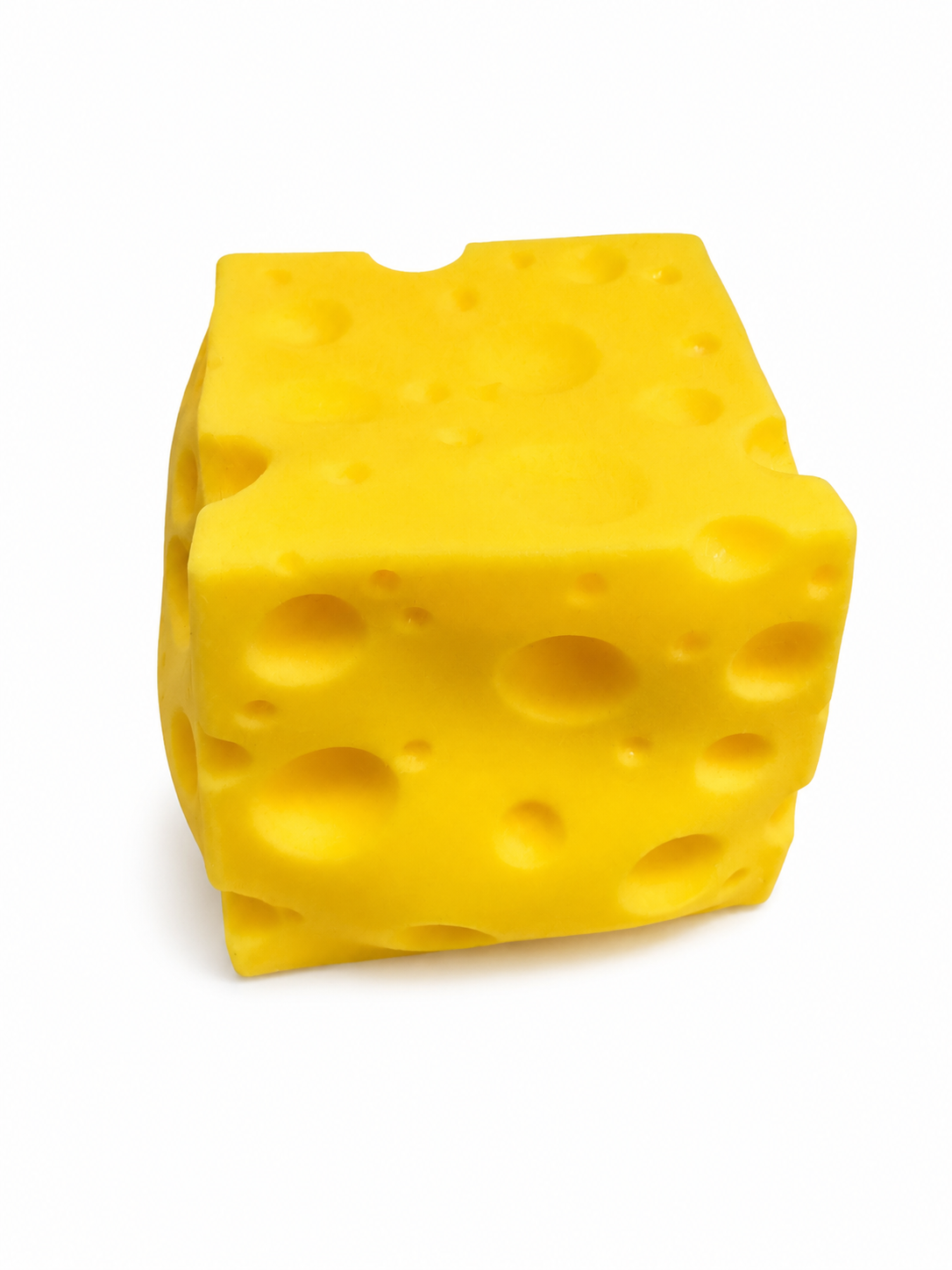 X-Large 4" Cheese Cube Squishy – Rubber Stress Toy with Soft Filling MSS8